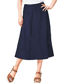 NAVY Linen Blend A-Line Skirt - Plus Size 20 to 28