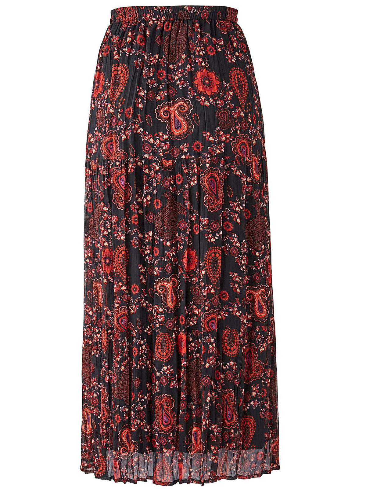 Joanna Hope - - Joanna Hope BLACK Paisley Print Maxi Skirt - Plus Size ...