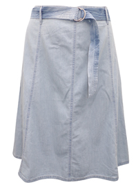 M&Co CHAMBRAY A-Line Belted Denim Skirt - Size 10 to 20 M&Co CHAMBRAY A-Line Belted Denim Skirt - Size 10 to 20