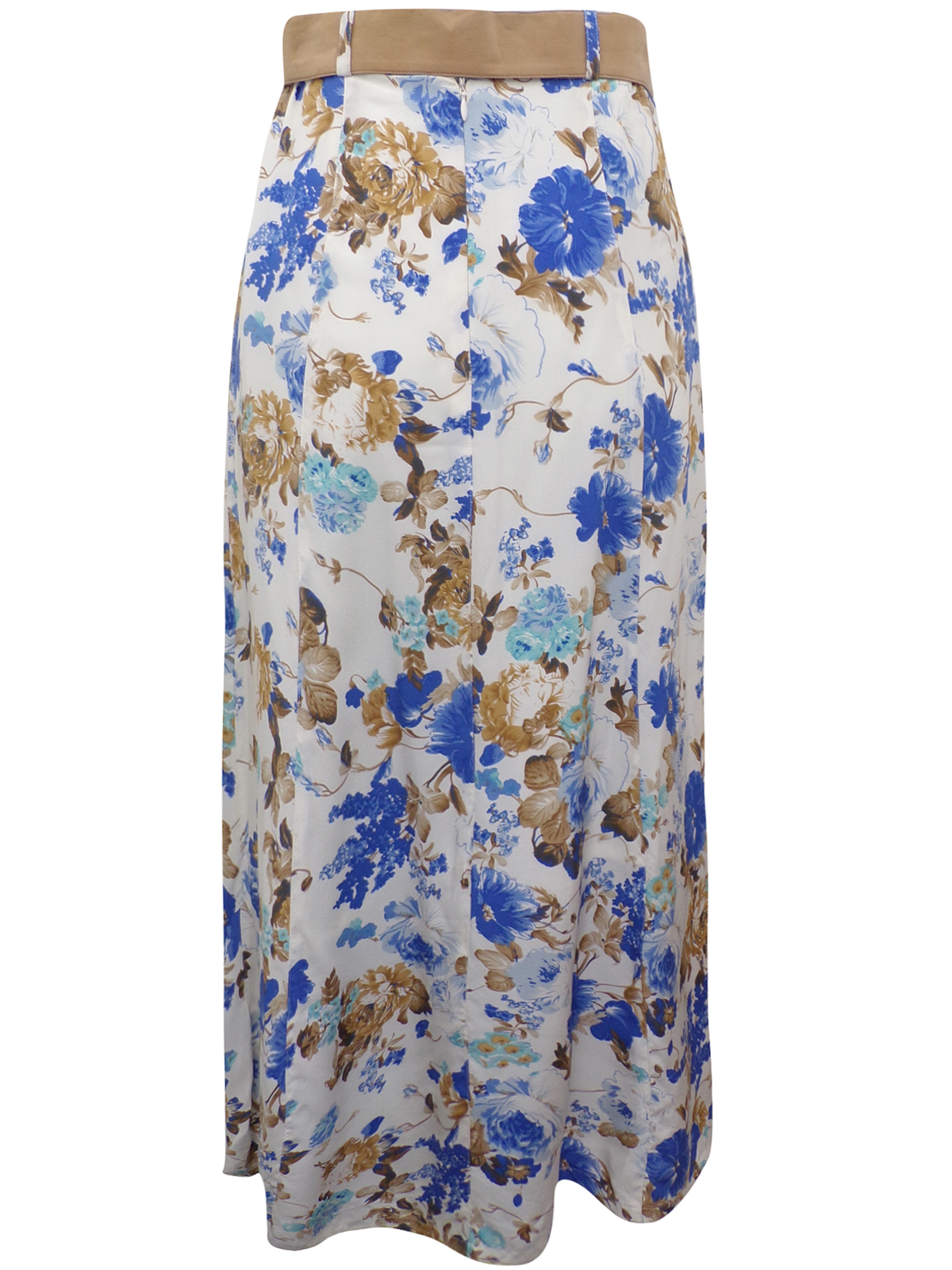 Touch of Silk - - Touch of Silk BLUE Pure Silk Floral Print A-Line ...
