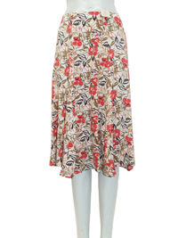 EWM IVORY Floral Print Pull On Skirt - Size 10 to 22 EWM IVORY Floral Print Pull On Skirt - Size 10 to 22
