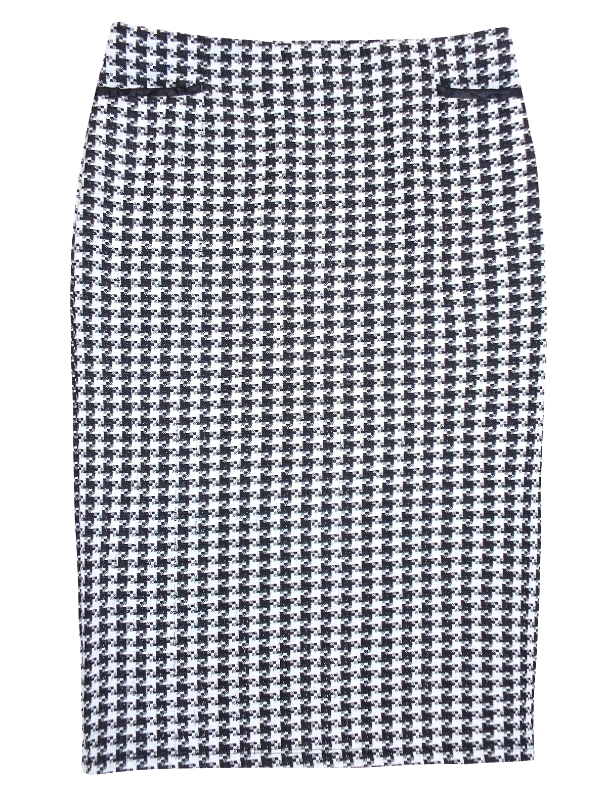 First Avenue BLACK Pull On Houndstooth Skirt - Size 14 to 16