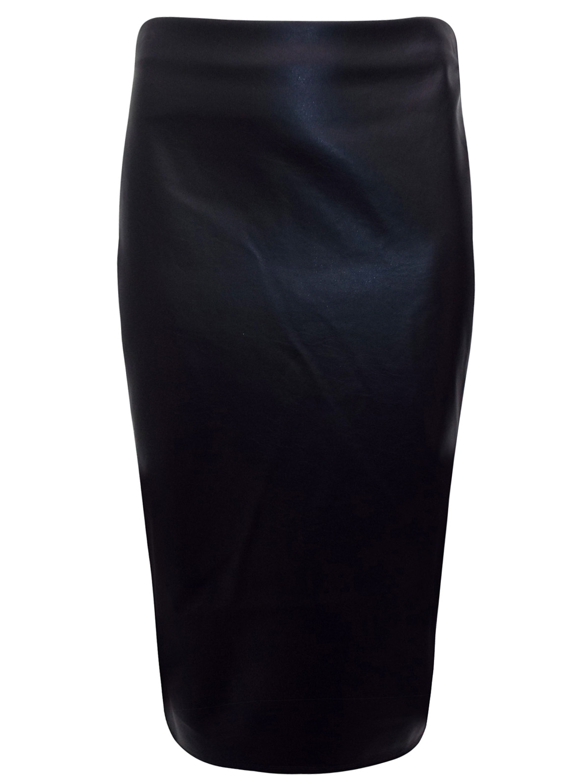 First Avenue BLACK Faux Leather Pencil Skirt - Size 10 to 20