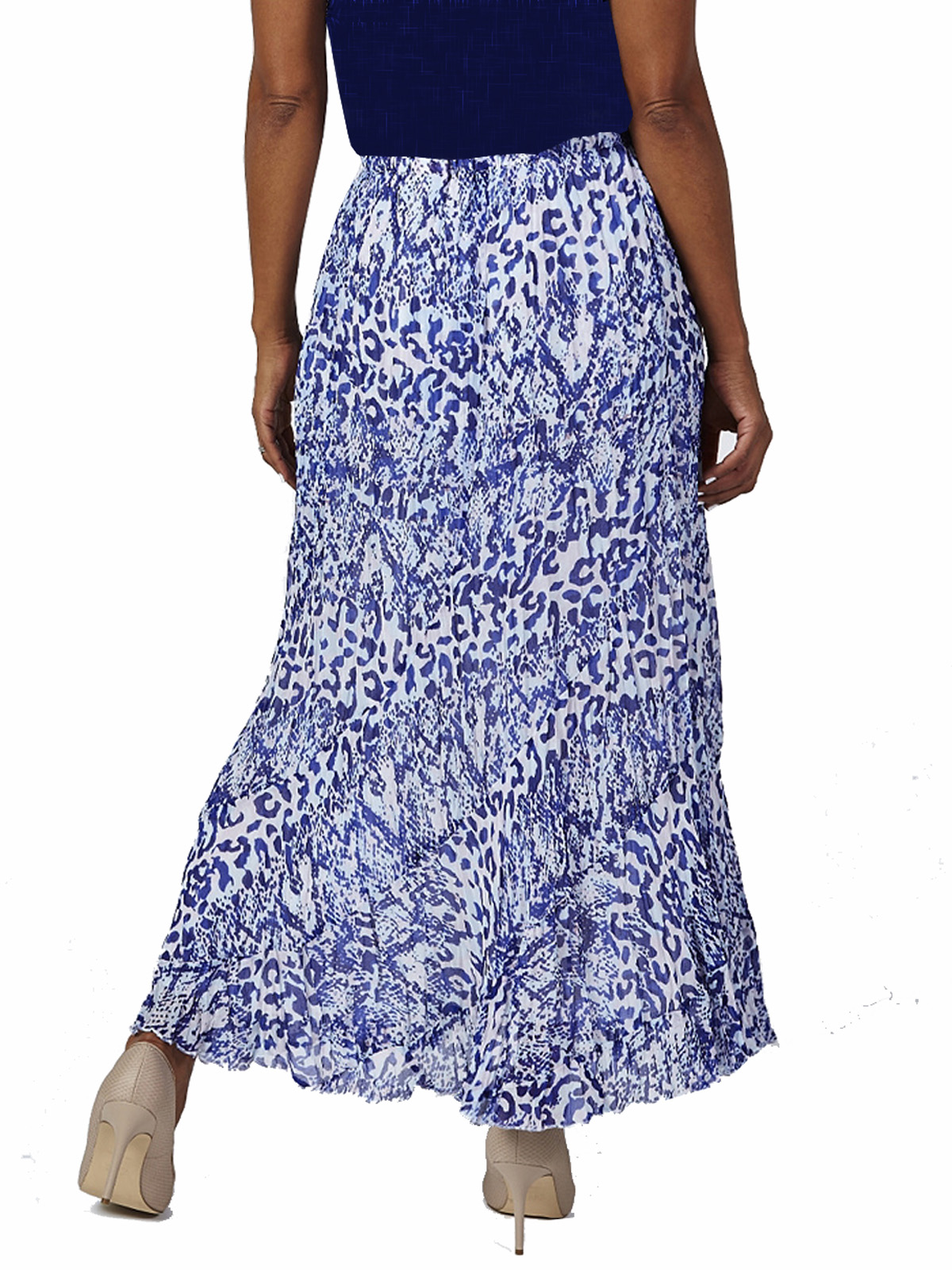 Together Blue Crinkle Maxi Skirt Plus Size 16 To 22 5713