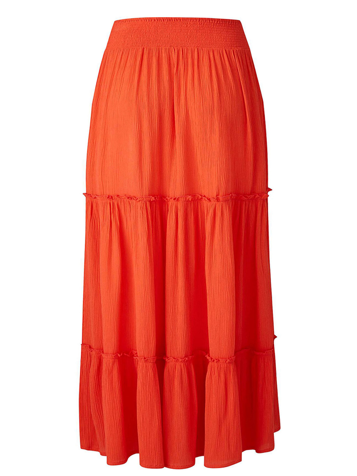 Capsule - - Capsule ORANGE Crinkle Shirred Waist Maxi Skirt - Plus Size ...