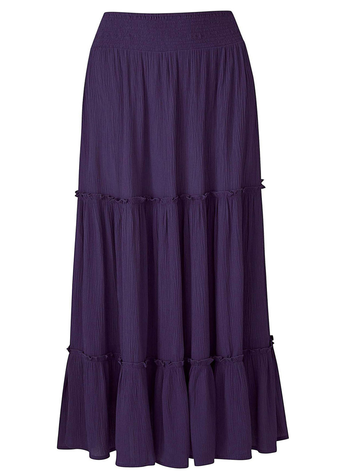 Capsule - - Capsule AUBERGINE Crinkle Shirred Waist Maxi Skirt - Size ...