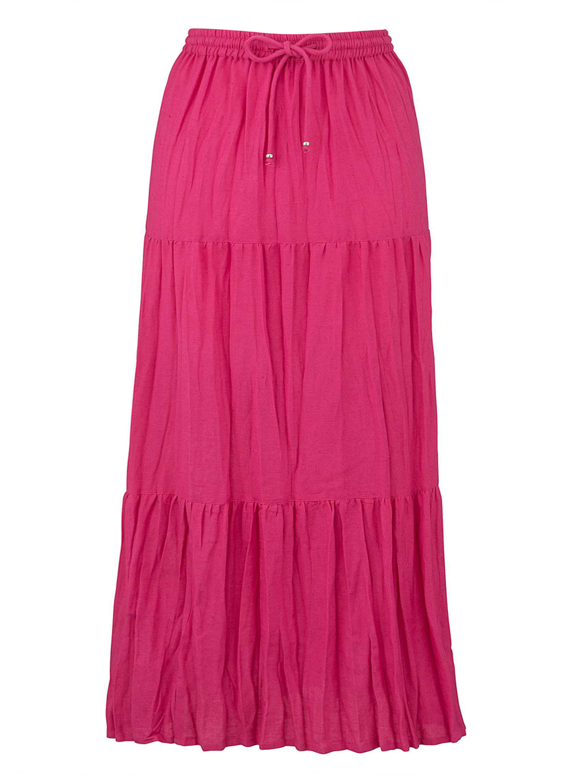 Wholesale Plus Size Boutique Clothing By Anthology Hot Pink Linen Blend Tiered Skirt Plus