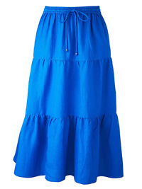 COBALT Linen Blend Tiered Skirt - Plus Size 24