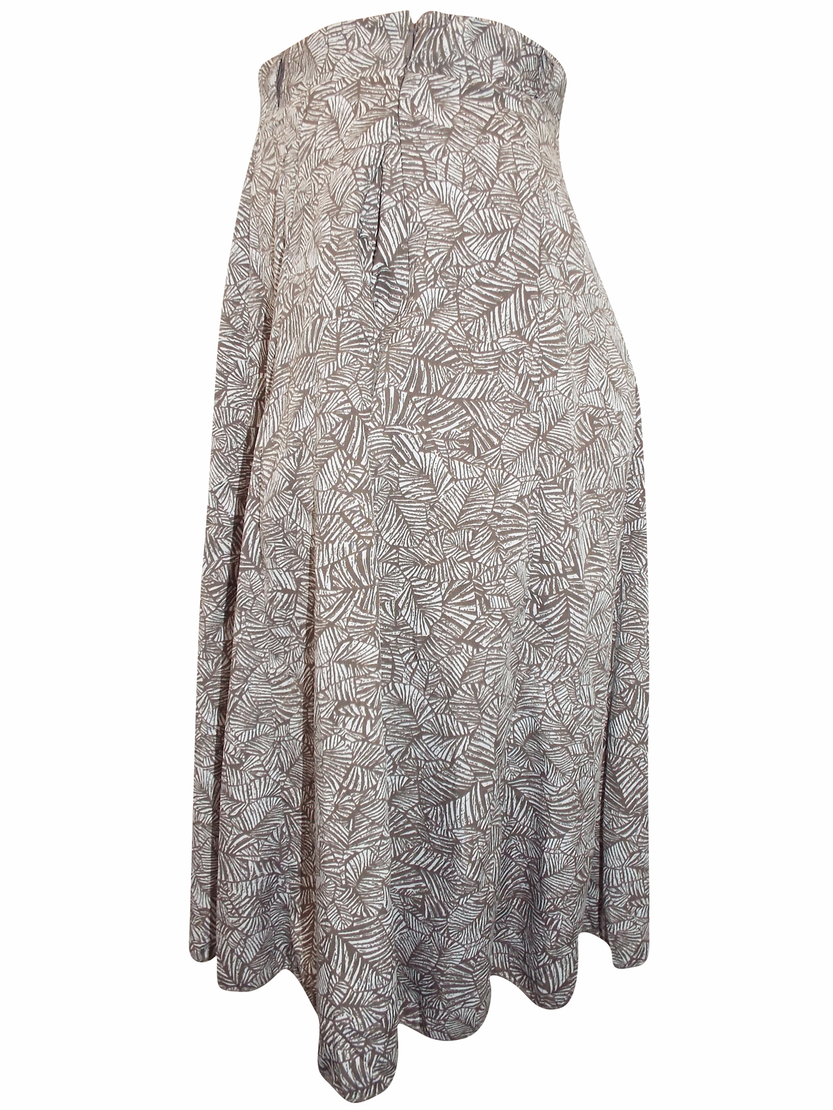 Damart - - Damart BROWN Foliage Print Flared Skirt - Size 8 to 24