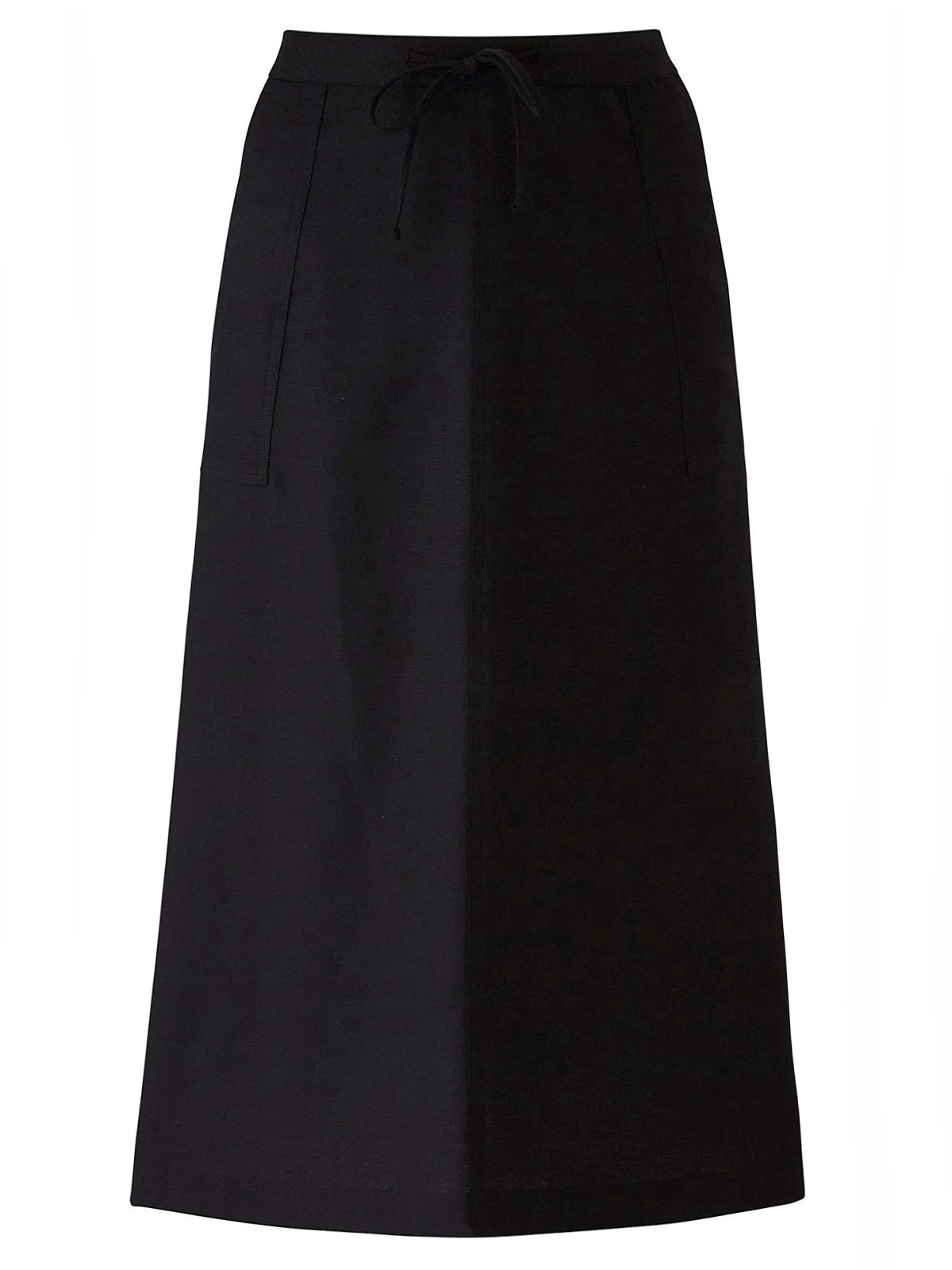 linen blend shirred maxi skirt