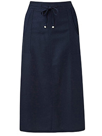 Capsule NAVY Linen Blend Easy Care Maxi Skirt - Plus Size 18 to 26