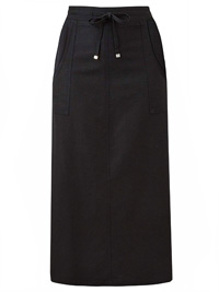 BLACK Linen Blend Easy Care Maxi Skirt - Plus Size 14 to 32