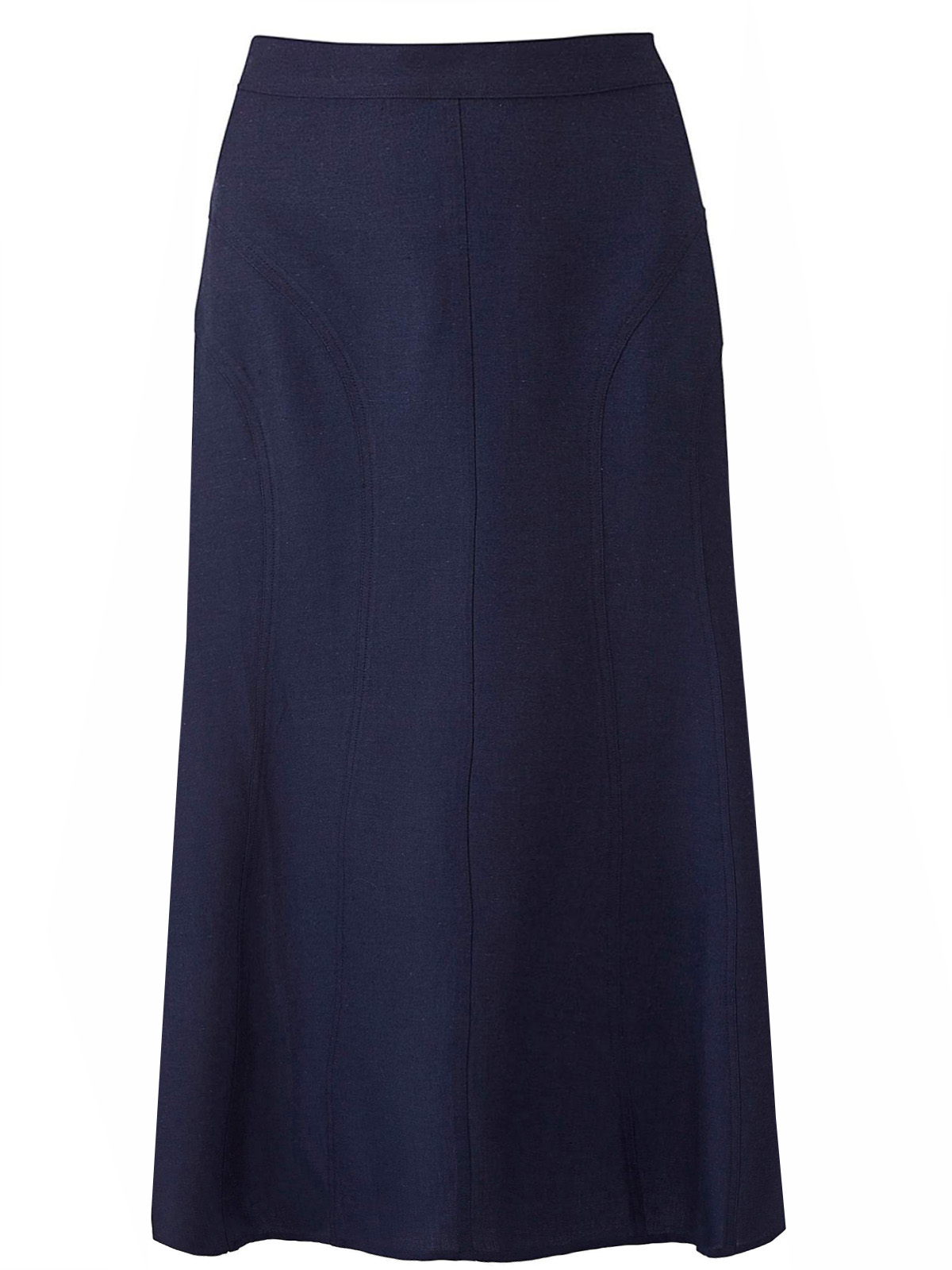 Julipa - - Julipa NAVY Linen Blend Pull On Skirt - Plus Size 12 to 28