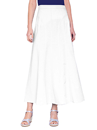 Julipa WHITE Linen Blend Pull On Long Skirt - Plus Size 16 to 20