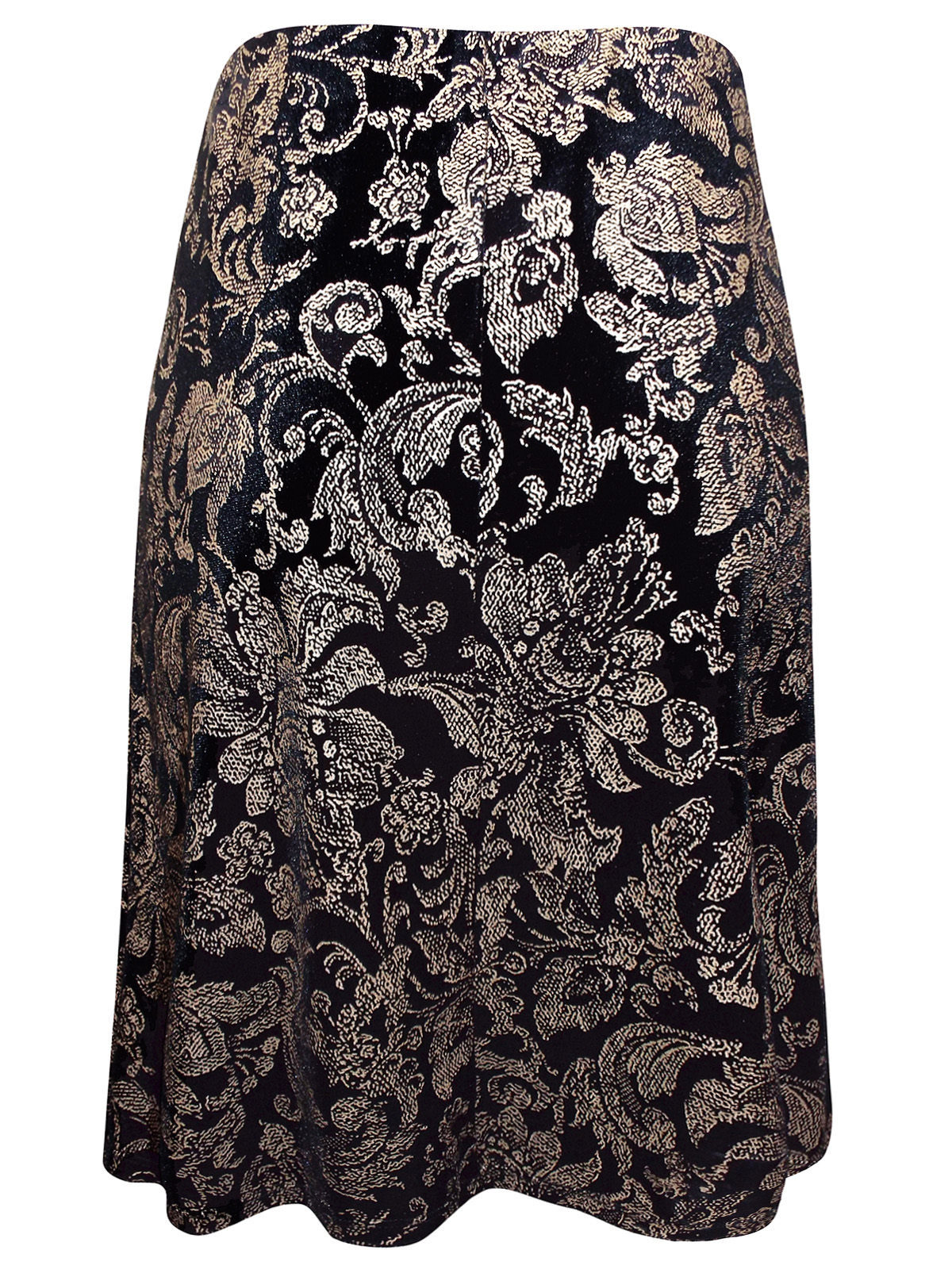 M&Co - - M&Co BLACK Floral Print Velour Mini Skirt - Size 10 to 20