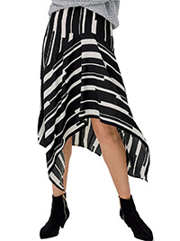 Ellos BLACK/WHITE Nancy Chiffon Mono Stripe Hanky Skirt - Size 8 to 26 (EU 34 to 52) Ellos BLACK/WHITE Nancy Chiffon Mono Stripe Hanky Skirt - Size 8 to 26 (EU 34 to 52)