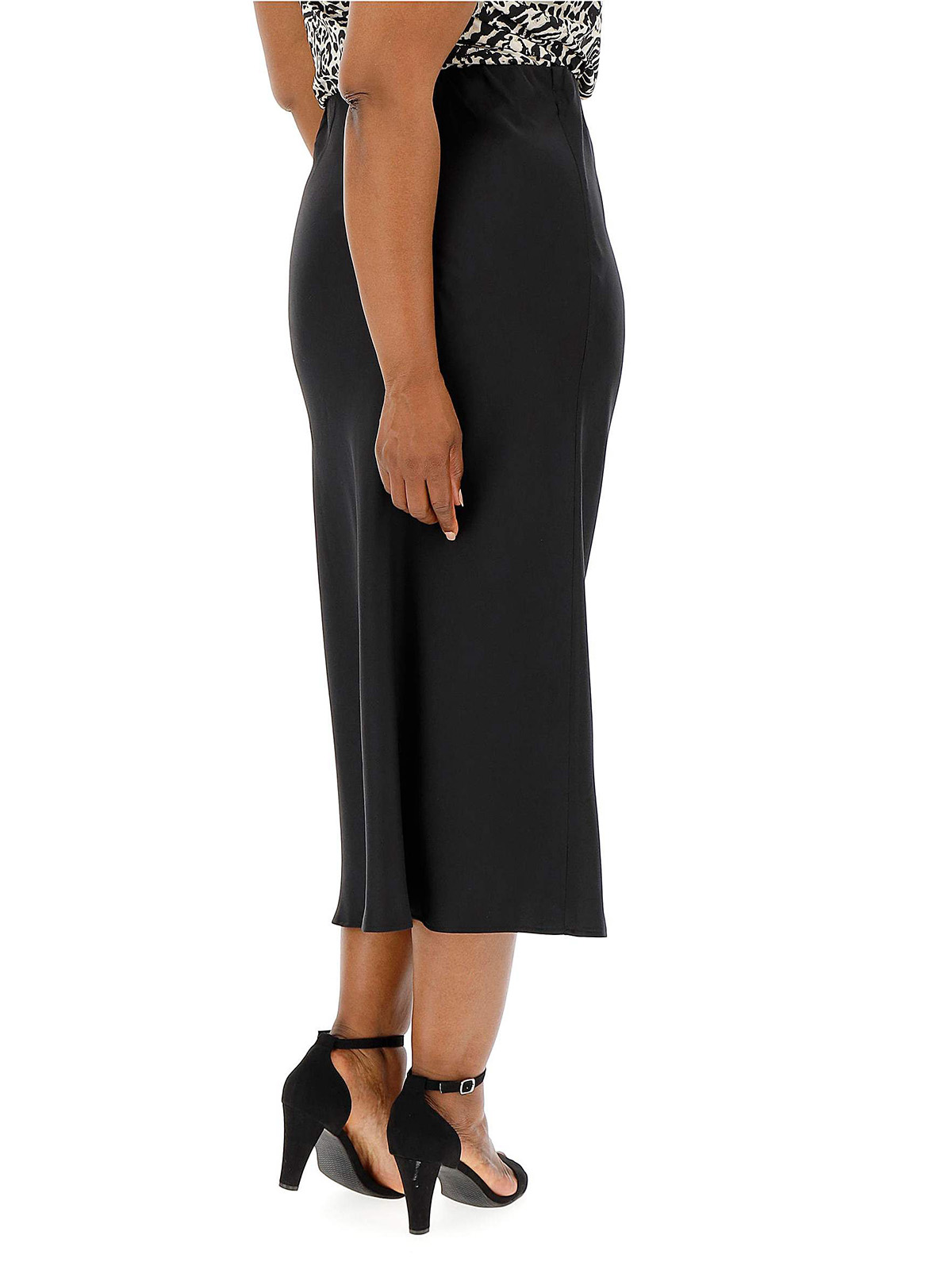 Capsule - - Capsule BLACK Satin Column Maxi Skirt - Plus Size 16 to 26