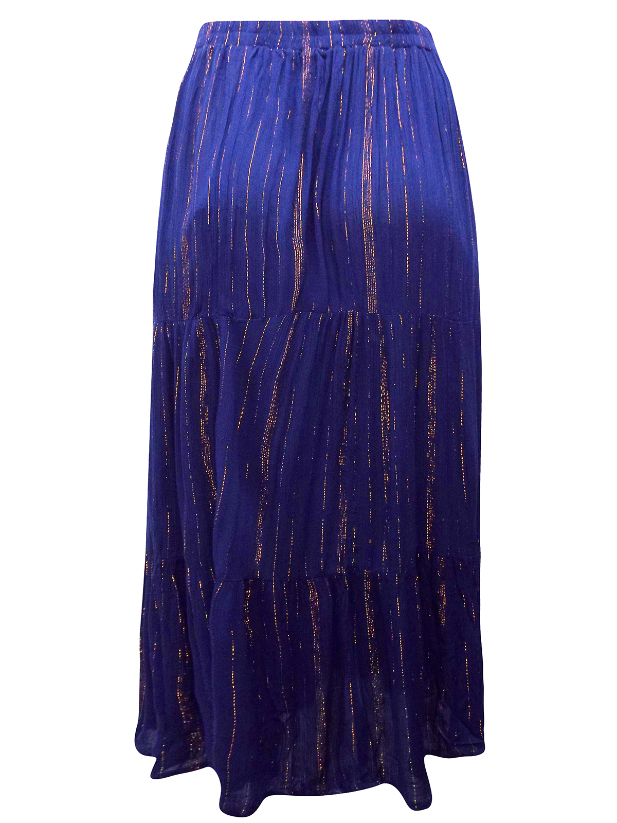 Joanna Hope - - Joanna Hope NAVY Metallic Tiered Crinkle Maxi Skirt ...