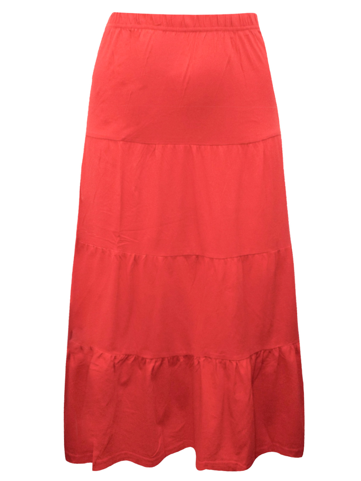 Julipa - - Julipa RED Tiered Maxi Skirt - Plus Size 14 to 24