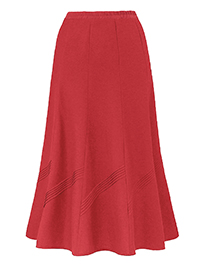 TERRACOTTA Linen Blend A-Line Shaped Panel Pintuck Skirt - Plus Size 16 to 26