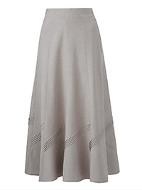 SAND Linen Blend Pintuck Detail Skirt - Size 10 to 32