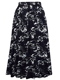 Capsule BLACK Printed Pleated Skirt - Size 10 to 24