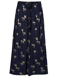 NAVY Selena Foil Palm Tassel Tie Jersey Maxi Skirt - Size 16/18 (L)