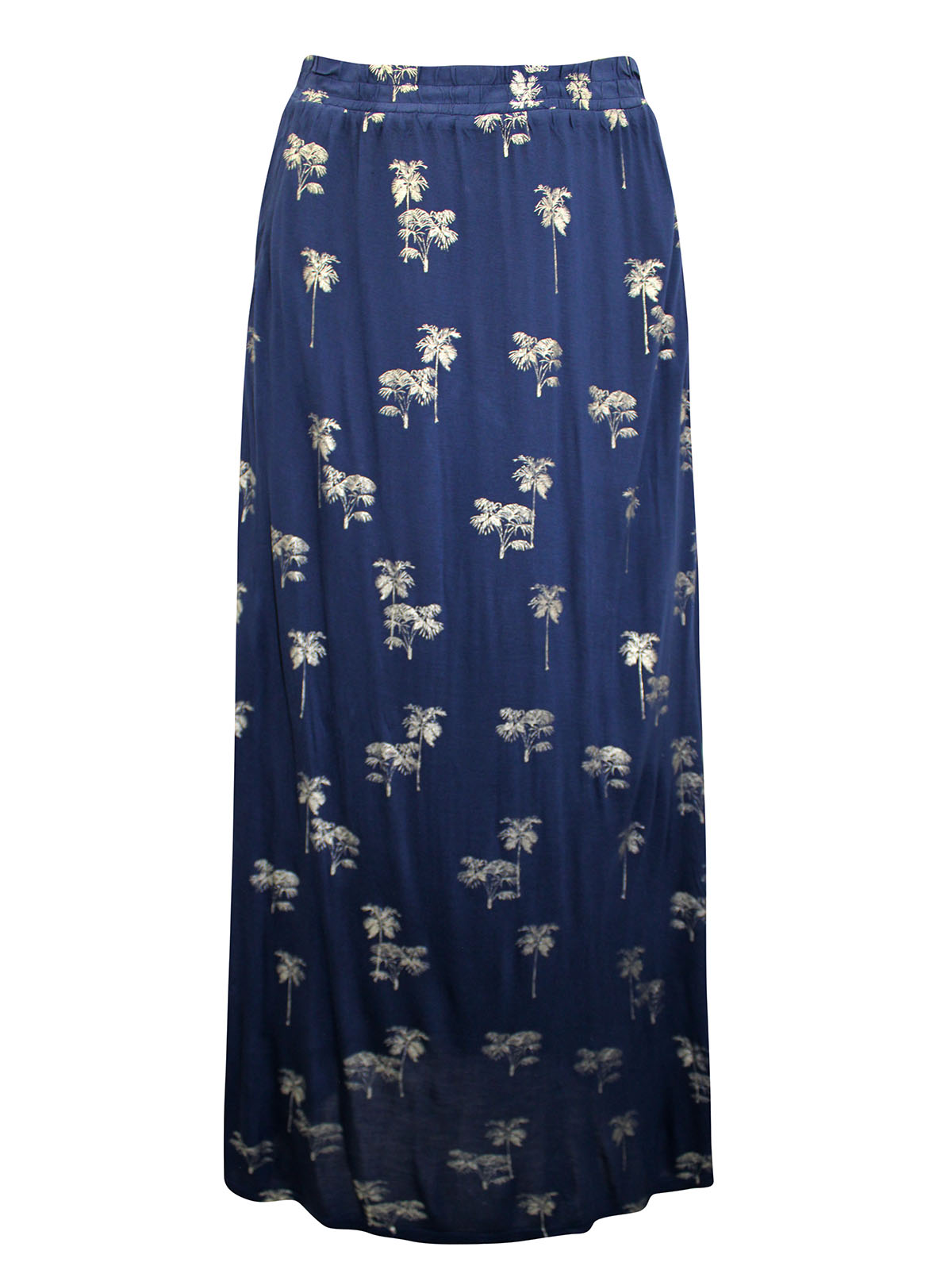 FAT FACE - - FF NAVY Selena Foil Palm Pull On Jersey Maxi Skirt - Size ...