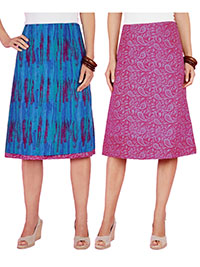 L.E. BLUE Jenny REVERSIBLE Skirt - Plus Size 20 to 26