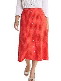 L.E. RED Seersucker Sinead Skirt - Size 10 to 24
