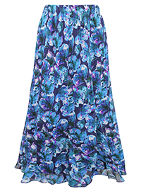 L.E. NAVY Textured Floral Skirt - Size 10