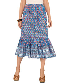 L.E. BLUE Batik Print Kerry Skirt - Plus Size 14 to 20