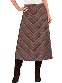 L.E. MULTI Campden Chevron Stripe Skirt - Size 10