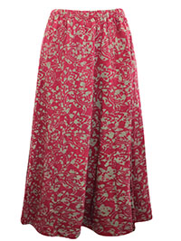 L.E. DEEP-RASPBERRY Mildred Batik Skirt - Size 12