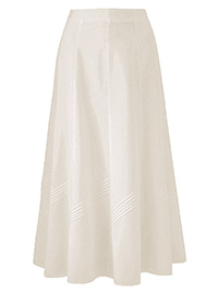 Anthology IVORY Linen Blend A-Line Pintuck Skirt- Plus Size 16 to 30