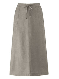 Capsule TAUPE Linen Blend Trendy Patch Pocket A-Line Skirt - Plus Size 18 to 26