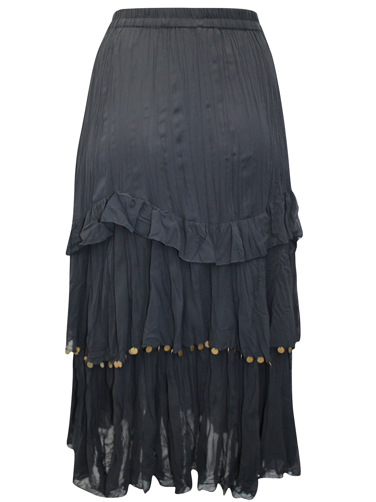 Black Crinkle Maxi Skirt