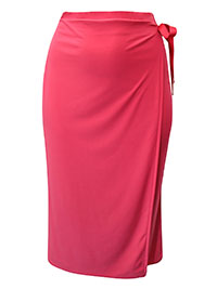 FUCHSIA Wrap Midi Skirt - Plus Size 16 to 18