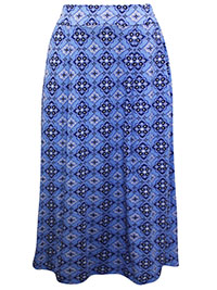 CORNFLOWER Tile Print Jersey Midi Skirt - Size 10 to 18