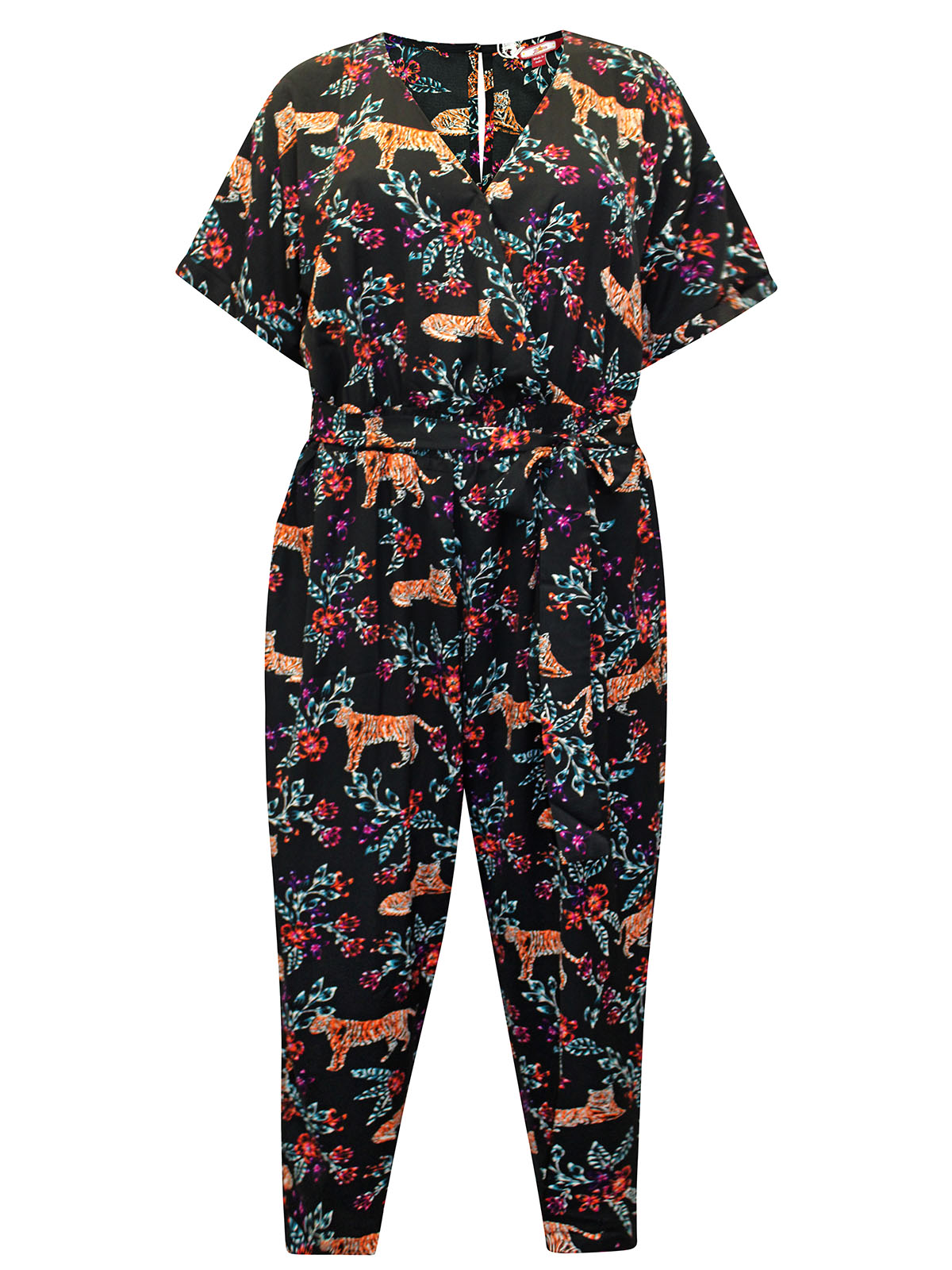 Joe Browns JB BLACK Tiger Print Belted Jumpsuit Plus Size 24