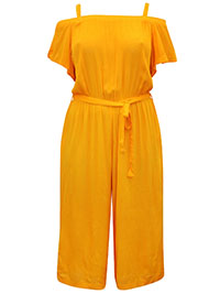 MANGO Crinkle Bardot Jumpsuit - Plus Size 14 to 30