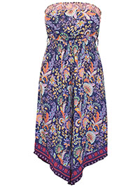 JB PURPLE Boho Border Print Wide Leg Bandeau Jumpsuit - Size 8 to 18