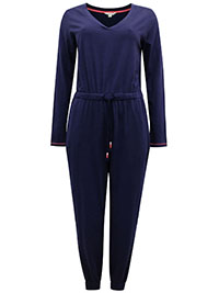 WS NAVY Long Sleeve V-Neck Jersey Jumpsuit - Size 8 to 22