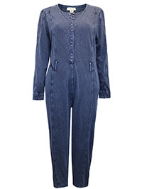 WS INDIGO Pure Cotton Long Sleeve Jumpsuit - Size 6 to 20