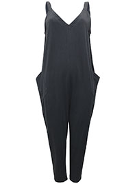 WS CHARCOAL Selina Pure Cotton Jersey Jumpsuit - Size 10 to 20