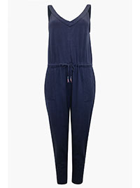 WS NAVY Pure Cotton Sleeveless Jersey Jumpsuit - Size 10 to 14