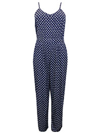 FF NAVY Printed Woven Strappy Jumpsuit - Size 12 to 16