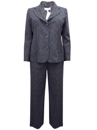 Karida GREY Exposed Stitch Jacket & Trouser Suit - Plus Size 12 to 26 Karida GREY Exposed Stitch Jacket & Trouser Suit - Plus Size 12 to 26