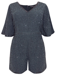 D.P3rkins SLATE All Over Beaded Playsuit - Size 10 to 20 D.P3rkins SLATE All Over Beaded Playsuit - Size 10 to 20
