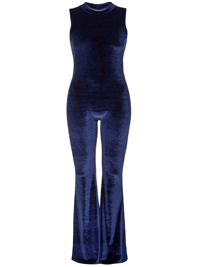 Jaded London MIDNIGHT-BLUE Velvet Flared Leg Catsuit Jumpsuit - Size 6/8 to 12/14 (XSmall to Large) Jaded London MIDNIGHT-BLUE Velvet Flared Leg Catsuit Jumpsuit - Size 6/8 to 12/14 (XSmall to Large)